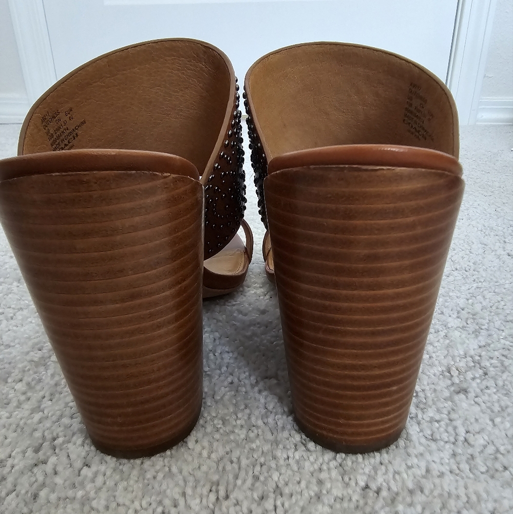 Coach Chunk Heel Leather Studded Sandal - Picture 5 of 7